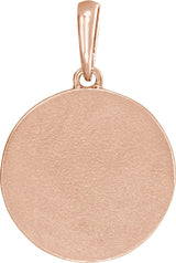 14K Gold Round Natural Multi-Gemstone Moon & Star Necklace or Pendant - Rose Gold - view 3
