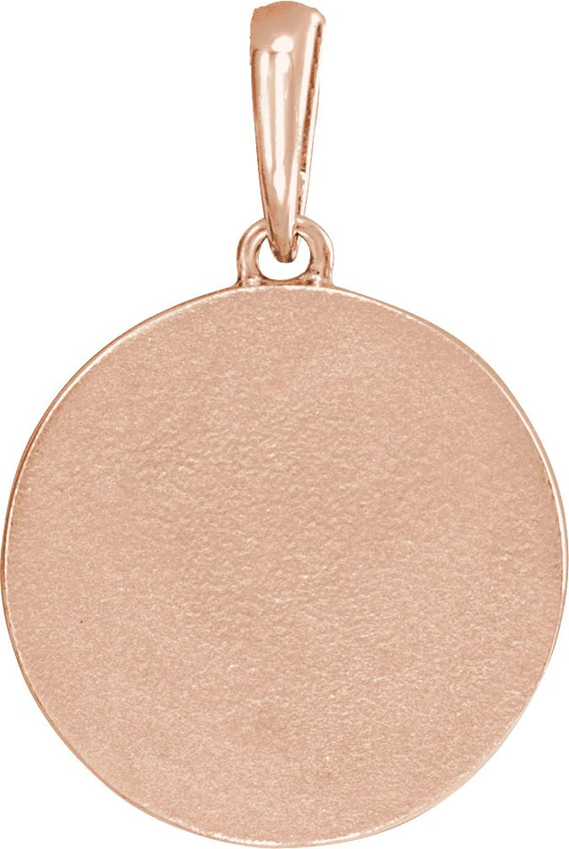 14K Gold Round Natural Multi-Gemstone Moon & Star Necklace or Pendant - Rose Gold - view 3