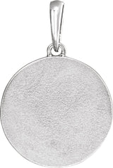 14K Gold Round Natural Multi-Gemstone Moon & Star Necklace or Pendant - White Gold - view 3