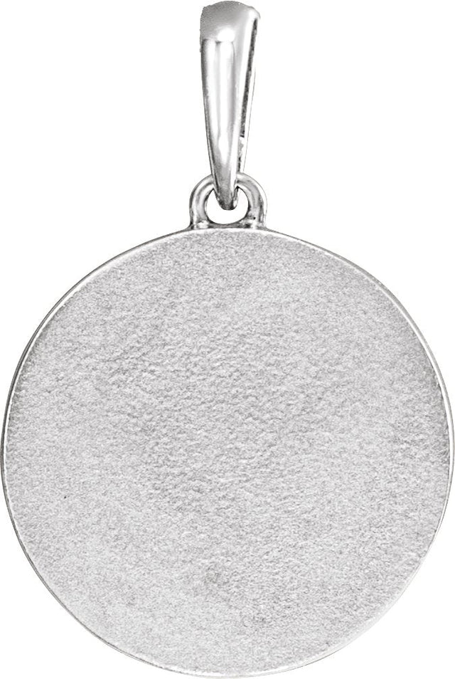 14K Gold Round Natural Multi-Gemstone Moon & Star Necklace or Pendant - White Gold - view 3