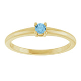 14K Gold Round Natural Sky Blue Topaz Solitaire Ring - Yellow Gold - view 8