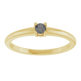 14K Gold Round Natural Gray Spinel Solitaire Ring - Yellow Gold - view 8
