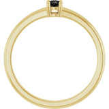 14K Gold Round Natural Black Onyx Solitaire Ring - Yellow Gold - view 7