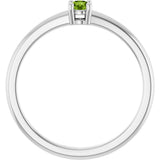 Platinum Round Natural Peridot Solitaire Ring - view 7
