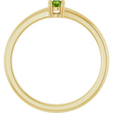 14K Gold Round Natural Peridot Solitaire Ring - Yellow Gold - view 7
