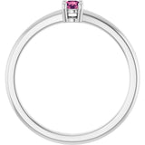 14K Gold Round Natural Pink Tourmaline Solitaire Ring - White Gold - view 7