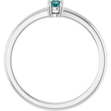 14K Gold Round Lab-Grown Alexandrite Solitaire Ring - White Gold - view 7
