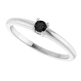 Platinum Round Natural Black Onyx Solitaire Ring - view 10