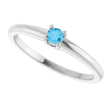 14K Gold Round Natural Swiss Blue Topaz Solitaire Ring - White Gold - view 10