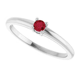 Platinum Round Natural Ruby Solitaire Ring - view 10