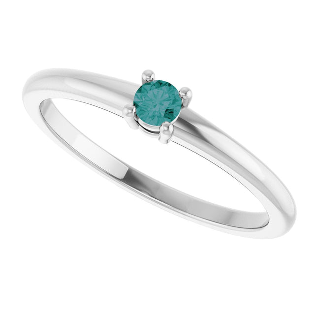 Platinum Round Lab-Grown Alexandrite Solitaire Ring - view 10