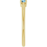 14K Gold Round Natural Sky Blue Topaz Solitaire Ring - Yellow Gold - view 9