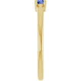 14K Gold Round Natural Tanzanite Solitaire Ring - Yellow Gold - view 9