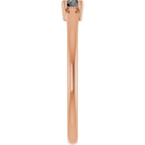 14K Gold Round Natural Gray Spinel Solitaire Ring - Rose Gold - view 9