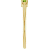 14K Gold Round Natural Peridot Solitaire Ring - Yellow Gold - view 9