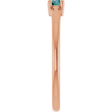 14K Gold Round Lab-Grown Alexandrite Solitaire Ring - Rose Gold - view 9