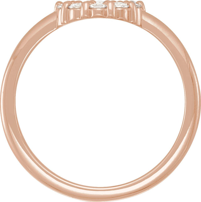 14K Gold Round Natural Diamond Cabochon Halo-Style Ring - Rose Gold - view 5