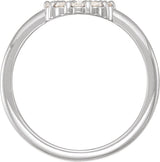 Platinum Round Natural Diamond Cabochon Halo-Style Ring - view 5