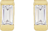 14K Gold Lab-Grown Diamond Straight Baguette Bezel-Set Stud Earrings - Yellow Gold - view 6