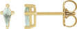 14K Gold Lab-Grown Green Sapphire Kite 4-Prong Stud Earrings - Yellow Gold