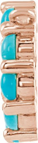 14K Gold Round Natural Turquoise Cabochon Circle Necklace - Rose Gold - view 2