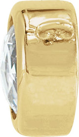 14K Gold Round Natural Diamond Rose-Cut Bezel-Set Necklace - Yellow Gold - view 4