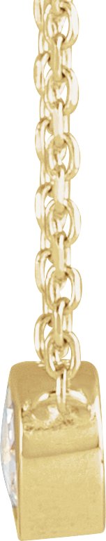 14K Gold Round Natural Diamond Rose-Cut Bezel-Set Necklace - Yellow Gold - view 4