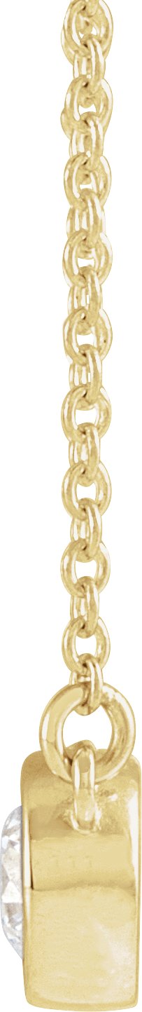 14K Gold Round Natural Diamond Accented Bezel-Set Necklace - Yellow Gold - view 4