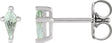 Platinum Lab-Grown Green Sapphire Kite 4-Prong Stud Earrings