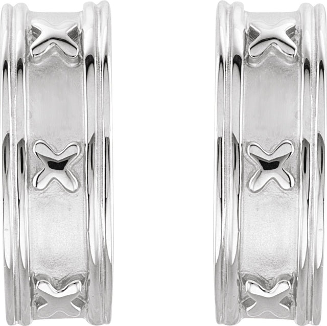 Platinum J-Hoop Earrings III - view 2