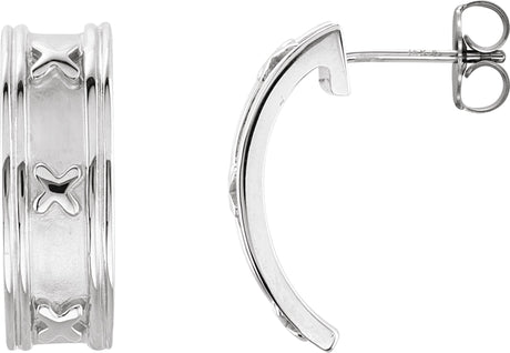 Platinum J-Hoop Earrings III