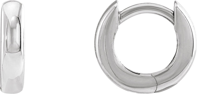 14K Gold Hinged Hoop Earrings VI - White Gold