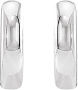 14K Gold Huggie Hoop Earrings - White Gold - view 2