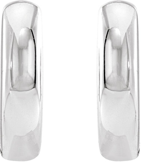 Platinum Huggie Hoop Earrings - view 2
