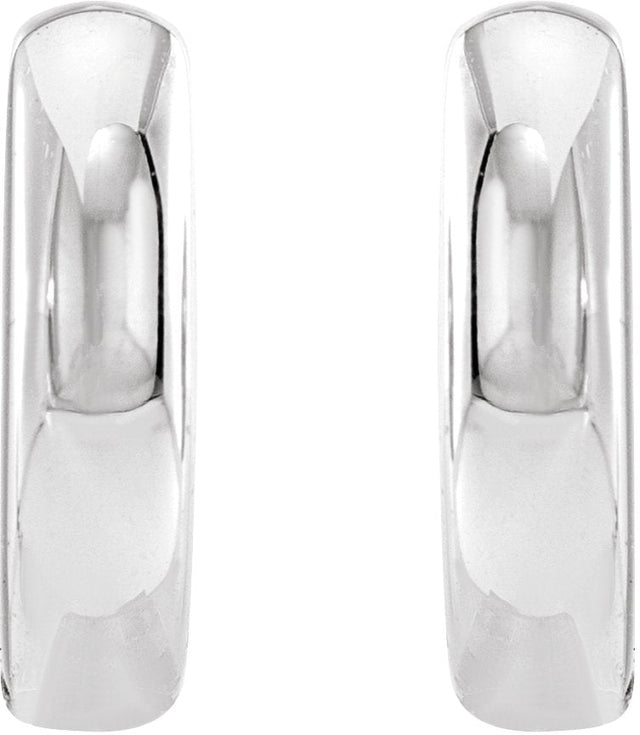 Platinum Huggie Hoop Earrings - view 2