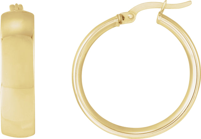 14K Gold Tube Hoop Earrings IV - Yellow Gold