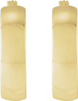 14K Gold Tube Hoop Earrings IV - Yellow Gold - view 2