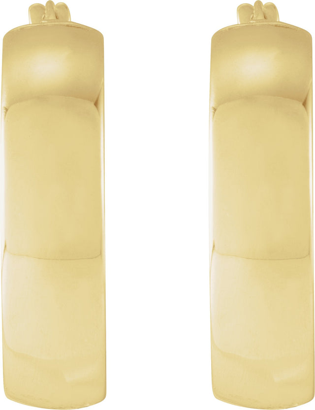 14K Gold Tube Hoop Earrings IV - Yellow Gold - view 2