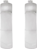 14K Gold Tube Hoop Earrings IV - White Gold - view 2