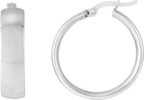 14K Gold Tube Hoop Earrings IV - White Gold
