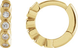 14K Gold Round Natural Mozambique Garnet Hinged Hoop Earrings - Rose Gold - view 9