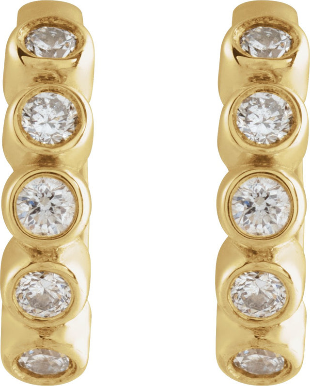 14K Gold Round Natural Ruby Hinged Hoop Earrings - Rose Gold - view 10