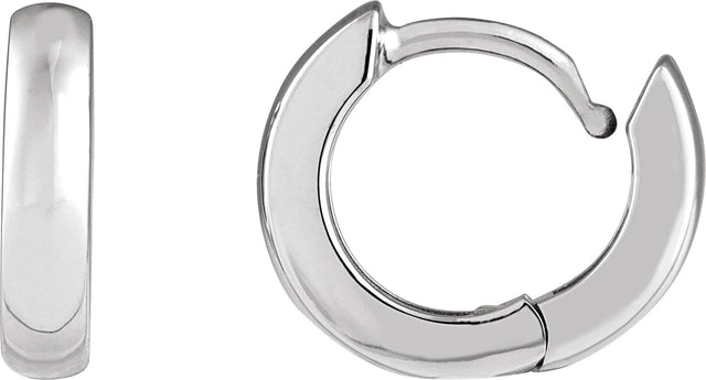 Platinum Hinged Hoop Earrings V - view 3