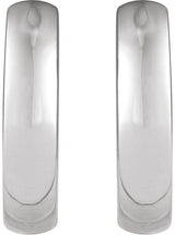 Platinum Hinged Hoop Earrings V - view 2