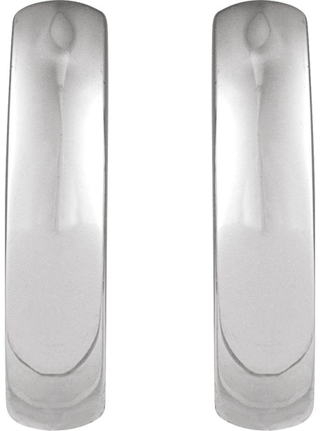 Platinum Hinged Hoop Earrings V - view 2
