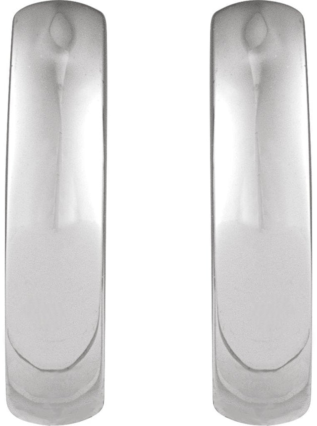 Platinum Hinged Hoop Earrings V - view 2