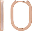 14K Gold Elongated Enamel Hoop Earrings