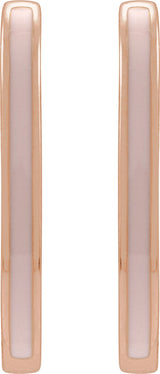14K Gold Elongated Enamel Hoop Earrings - view 2