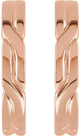 14K Gold J-Hoop Earrings II - Rose Gold - view 2
