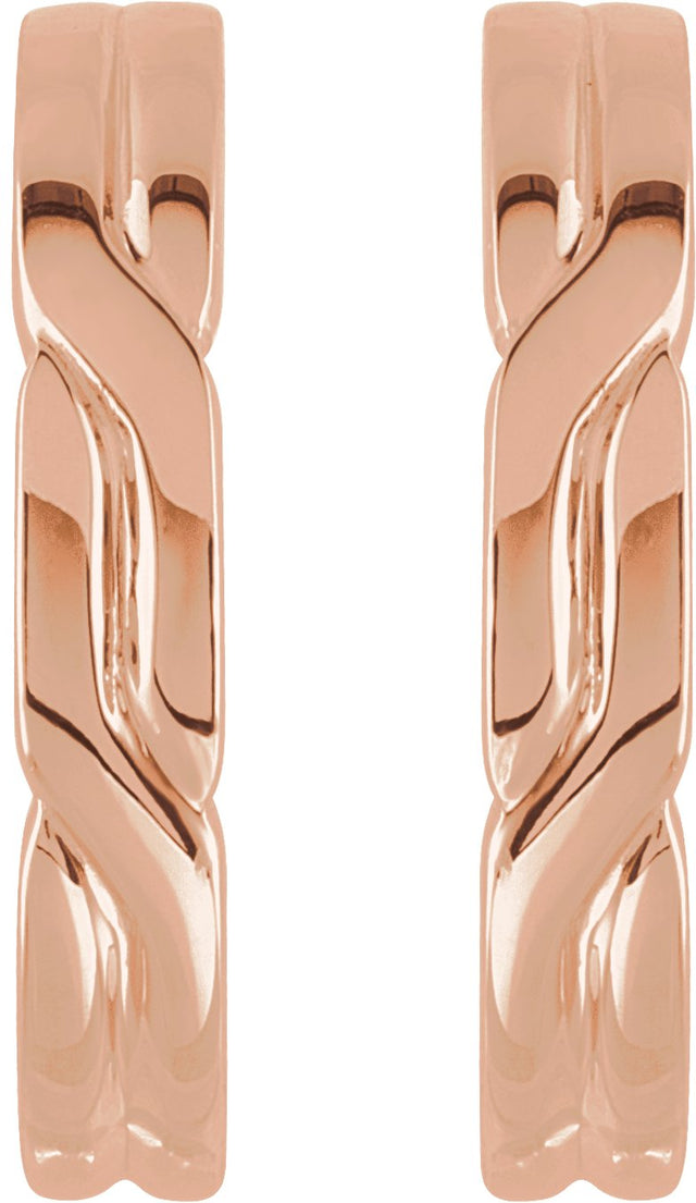 14K Gold J-Hoop Earrings II - Rose Gold - view 2